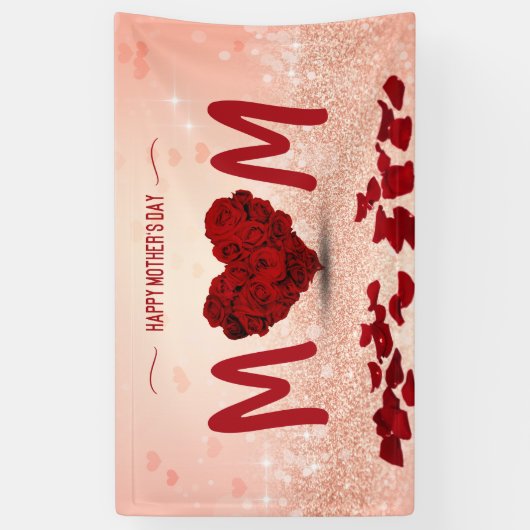 moederdag Roos Heart Bouquet - Banner (Verticaal)