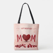 Moederdag Roos Heart Bouquet - Canvas tas (Achterkant)
