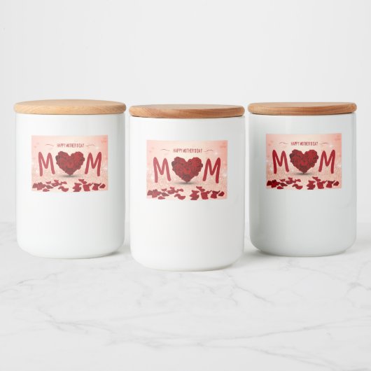 Moederdag Roos Heart Bouquet - Etiket voor voeding (Flessen)