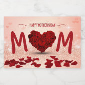 Moederdag Roos Heart Bouquet - Etiket voor voeding (Enkel label)