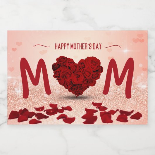 Moederdag Roos Heart Bouquet - Etiket voor voeding (Enkel label)