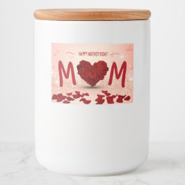 Moederdag Roos Heart Bouquet - Etiket voor voeding