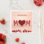 Moederdag Roos Heart Bouquet - Papier Napkin Servet (Insitu)