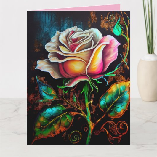 MOEDERDAG ROOS KUNSTKAART KAART (Voorkant)