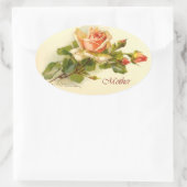 Moederdag Roos Ovale Sticker (Tas)