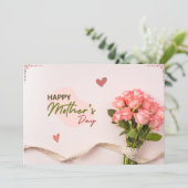 Moederdag Roos Wenskaart Feestdagenkaart (Staand voorkant)