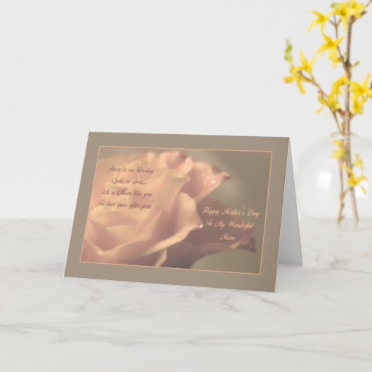 Moederdag Roos Zegen Kaart (Gele Bloem)