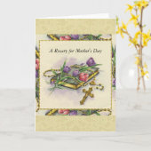 Moederdag Rosary Spiritueel Bouquet Kaart (Gele Bloem)
