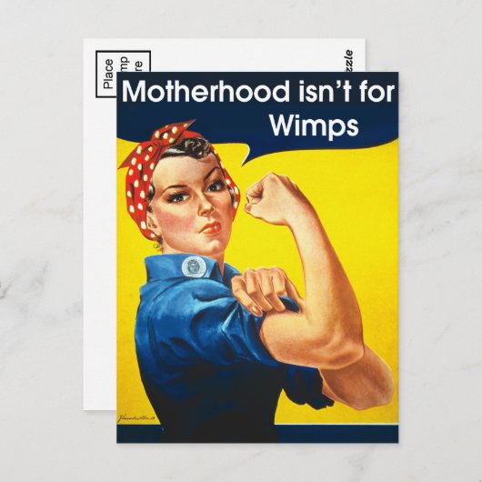 Moederdag ~ Rosie de Riveter Briefkaart (Voorkant / Achterkant)