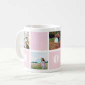 Moederdag Roze 5 Foto's Mok van de Moeder Collage (Voorkant links)