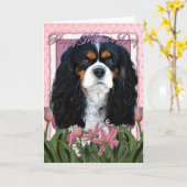 Moederdag - Roze Arrogante Tulpen - - tri-Kleur Kaart (Gele Bloem)