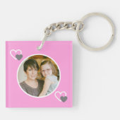 Moederdag Roze Beste mama ooit Persoonlijke foto Sleutelhanger (Achterkant)