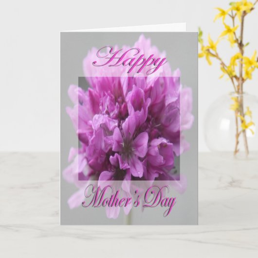 Moederdag roze bloem kaart (Gele Bloem)