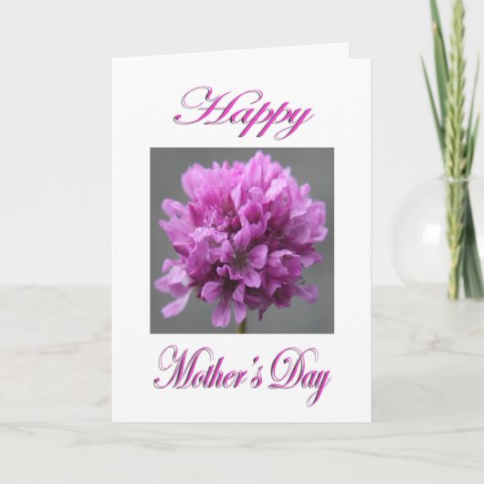 Moederdag roze bloem kaart (Voorkant)