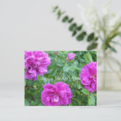Moederdag-roze bloemen briefkaart (Staand voorkant)