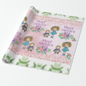 Moederdag roze bloemeninpakpapier cadeaupapier (Uitgerold)