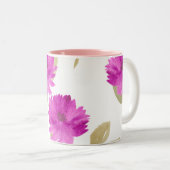 Moederdag roze bloemenprint & roze binnenkant mok (Voorkant rechts)