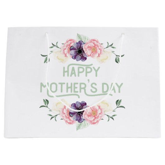 Moederdag - Roze & Cassis bloemslingers Groot Cadeauzakje (Voorkant)