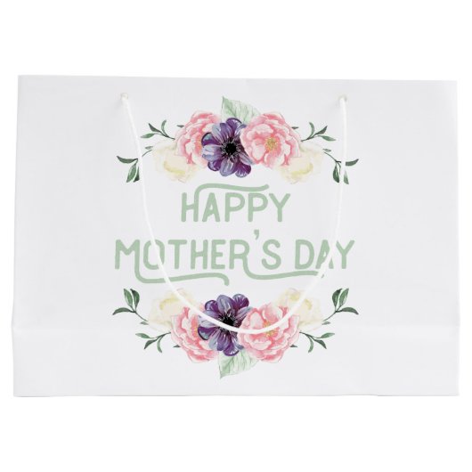 Moederdag - Roze & Cassis bloemslingers Groot Cadeauzakje (Achterkant)