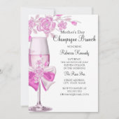 Moederdag  Roze Champagne Brunch 2 Kaart (Voorkant)