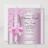 Moederdag  Roze Champagne Brunch 2B Kaart (Voorkant)
