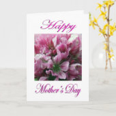 Moederdag Roze en groene bloem Kaart (Gele Bloem)