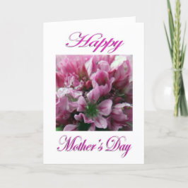 Moederdag Roze en groene bloem Kaart
