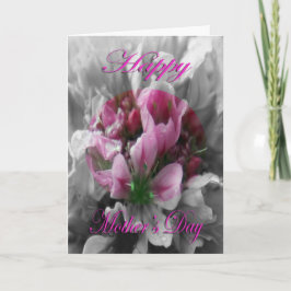 Moederdag Roze en groene bloem Kaart