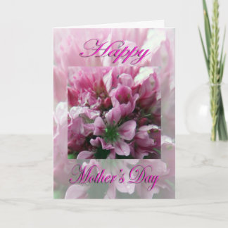 Moederdag Roze en groene bloem Kaart