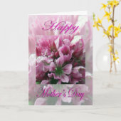 Moederdag Roze en groene bloem Kaart (Gele Bloem)