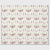 Moederdag Roze en Paarse Waterverf Magnolias Cadeaupapier (Vlak)