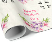 Moederdag Roze en Paarse Waterverf Magnolias Cadeaupapier (Rol Hoek)