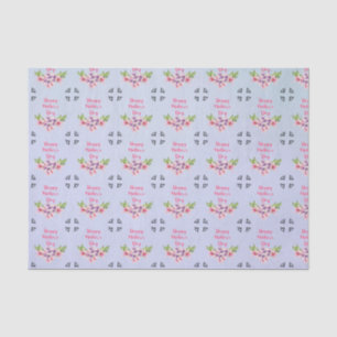 Moederdag Roze en Paarse Waterverf Magnolias Tissuepapier