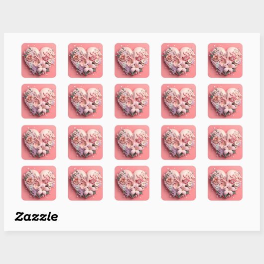 Moederdag roze Floral Stickers (Vel)
