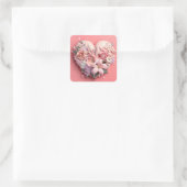 Moederdag roze Floral Stickers (Tas)