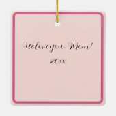 Moederdag Roze gele rozen Paarse vlinder Keramisch Ornament (Achterkant)