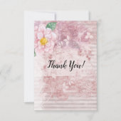 Moederdag roze groene bloemen bedankkaart (Voorkant)