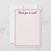 Moederdag roze groene bloemen bedankkaart (Achterkant)