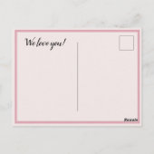 Moederdag roze groene bloemen briefkaart (Achterkant)