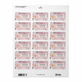 Moederdag roze groene bloemen etiket (Full Sheet)