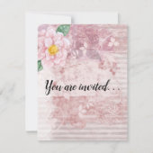 Moederdag  roze groene bloemen kaart (Voorkant)