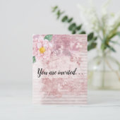 Moederdag  roze groene bloemen kaart (Staand voorkant)