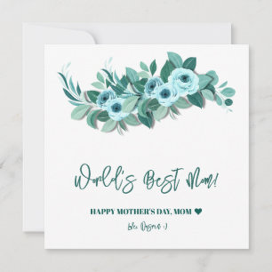 Moederdag Roze Groenelementen Felicitaties Kaart