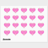 Moederdag Roze Hart en Gele Bloemen Sticker (Vel)