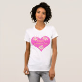 Moederdag Roze Hart en Gele Bloemen T-shirt (Voorkant volledig)