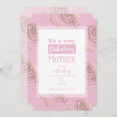Moederdag  Roze Kaart (Voorkant / Achterkant)