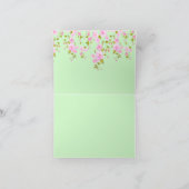 Moederdag Roze Kersenbloesem & Mintgroen Feestdagen Kaart (Binnen)
