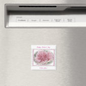 Moederdag roze klimmende Roos bloesems Magneet (Insitu (Vaatwasser))