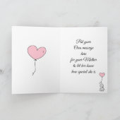 Moederdag Roze Olifanten Ballon hart Kaart (Binnen)