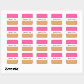 MOEDERDAG Roze Oranje Gestippelde Strepen Vierkante Sticker (Vel)